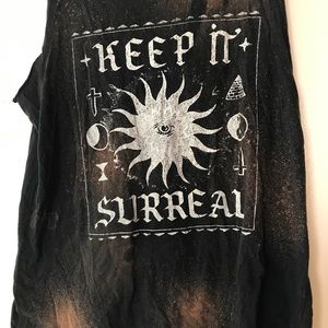 Keep it surreal bleach distressed tank